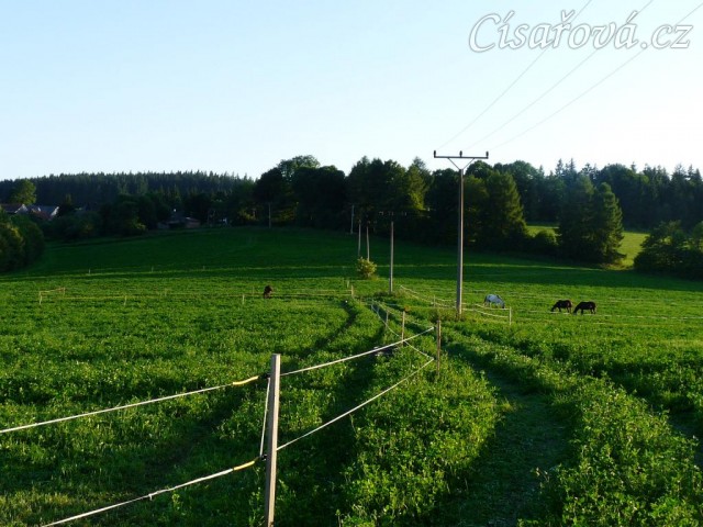 Naše pastviny, pohled směrem k vesnici
